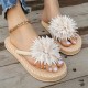 Women's Flower Decor Flip Flops, Casual Clip Toe Summer Shoes, Women's Lightweight Beach Shoes Women's Flower Decor Flip Flops, Casual Clip Toe Summer Shoes, Women's Lightweight Beach Shoes