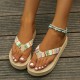 Women's Colorful Knit Sandals, Slip On Open Toe Thick Soft Bottom Outdoor Thong Sandals, Vacation Beach Flip Flops Women's Colorful Knit Sandals, Slip On Open Toe Thick Soft Bottom Outdoor Thong Sandals, Vacation Beach Flip Flops
