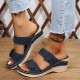 Women's Flower & Rhinestone Wedge Slippers, Solid Color Open Toe Non Slip Arch Support Slides Shoes, Casual Retro Sandals Women's Flower & Rhinestone Wedge Slippers, Solid Color Open Toe Non Slip Arch Support Slides Shoes, Casual Retro Sandals