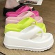 Women's Solid Color Flip Flops, Casual Clip Toe Platform Sandals, Comfortable Summer Beach Shoes Women's Solid Color Flip Flops, Casual Clip Toe Platform Sandals, Comfortable Summer Beach Shoes