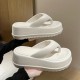 Women's Solid Color Flip Flops, Casual Clip Toe Platform Sandals, Comfortable Summer Beach Shoes Women's Solid Color Flip Flops, Casual Clip Toe Platform Sandals, Comfortable Summer Beach Shoes