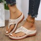 Women's Wedge Flip Flops, Rhinestone Decor Slip On Slide Sandals, Comfy Outdoor Slide Shoes With Arch Support Women's Wedge Flip Flops, Rhinestone Decor Slip On Slide Sandals, Comfy Outdoor Slide Shoes With Arch Support