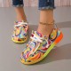 Women's Abstract Color Canvas Shoes, Casual Lace Up Outdoor Shoes, Lightweight Low Top Shoes Women's Abstract Color Canvas Shoes, Casual Lace Up Outdoor Shoes, Lightweight Low Top Shoes