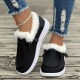 Winter Plush Lined Sneakers, Cozy & Warm Round Toe Flat Shoes, Winter Outdoor Walking Shoes Winter Plush Lined Sneakers, Cozy & Warm Round Toe Flat Shoes, Winter Outdoor Walking Shoes