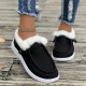 Winter Plush Lined Sneakers, Cozy & Warm Round Toe Flat Shoes, Winter Outdoor Walking Shoes Winter Plush Lined Sneakers, Cozy & Warm Round Toe Flat Shoes, Winter Outdoor Walking Shoes
