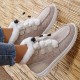 Women's High Top Canvas Shoes, Casual Lace Up Plush Lined Shoes, Comfortable Winter Shoes Women's High Top Canvas Shoes, Casual Lace Up Plush Lined Shoes, Comfortable Winter Shoes