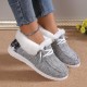 Women's Plush Lined Canvas Shoes, Warm & Cozy Slip On Snow Boots, Thermal Winter Ankle Boots Women's Plush Lined Canvas Shoes, Warm & Cozy Slip On Snow Boots, Thermal Winter Ankle Boots