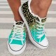 Women's Rhinestone & Leopard Decor Canvas Shoes, Low Top Lace Up Slip-on Shoes, Casual & Lightweight Shoes Women's Rhinestone & Leopard Decor Canvas Shoes, Low Top Lace Up Slip-on Shoes, Casual & Lightweight Shoes