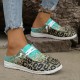 Women's Rhinestone & Leopard Decor Canvas Shoes, Low Top Lace Up Slip-on Shoes, Casual & Lightweight Shoes Women's Rhinestone & Leopard Decor Canvas Shoes, Low Top Lace Up Slip-on Shoes, Casual & Lightweight Shoes