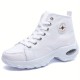 Women's Leisure Air Cushion Sneakers, Thick Bottom Mid Top Breathable Canvas Shoes, Women's Casual Shoes Women's Leisure Air Cushion Sneakers, Thick Bottom Mid Top Breathable Canvas Shoes, Women's Casual Shoes