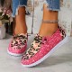 Women's Leopard Print Canvas Shoes, Casual Lace Up Outdoor Shoes, Lightweight Low Top Sneakers Women's Leopard Print Canvas Shoes, Casual Lace Up Outdoor Shoes, Lightweight Low Top Sneakers