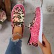Women's Leopard Print Canvas Shoes, Casual Lace Up Outdoor Shoes, Lightweight Low Top Sneakers Women's Leopard Print Canvas Shoes, Casual Lace Up Outdoor Shoes, Lightweight Low Top Sneakers