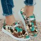 Women's Leopard Pattern Flat Loafers, Slip On Low-top Round Toe Lightweight Canvas Shoes, Casual Outdoor Shoes Women's Leopard Pattern Flat Loafers, Slip On Low-top Round Toe Lightweight Canvas Shoes, Casual Outdoor Shoes