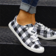 Women's Plaid Pattern Sneakers, Low Top Lace Up Flat Canvas Shoes, Casual & Comfortable Walking Shoes Women's Plaid Pattern Sneakers, Low Top Lace Up Flat Canvas Shoes, Casual & Comfortable Walking Shoes