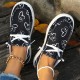 Women's Heart Pattern Loafers, Lightweight Slip On Casual Soft Sole Shoes, Valentine's Day Canvas Shoes Women's Heart Pattern Loafers, Lightweight Slip On Casual Soft Sole Shoes, Valentine's Day Canvas Shoes