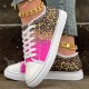 Women's Leopard Print Canvas Shoes, Casual Glitter Sequins Decor Lace Up Shoes, Lightweight Low Top Sneakers Women's Leopard Print Canvas Shoes, Casual Glitter Sequins Decor Lace Up Shoes, Lightweight Low Top Sneakers