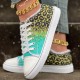 Women's Leopard Print Canvas Shoes, Casual Glitter Sequins Decor Lace Up Shoes, Lightweight Low Top Sneakers Women's Leopard Print Canvas Shoes, Casual Glitter Sequins Decor Lace Up Shoes, Lightweight Low Top Sneakers
