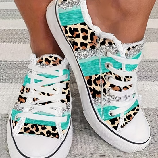 Women's Fashion Canvas Sneakers, Stylish Colorblock Lace Up Low Top Shoes, Casual Flat Walking Shoes Women's Fashion Canvas Sneakers, Stylish Colorblock Lace Up Low Top Shoes, Casual Flat Walking Shoes