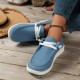 Women's Low Top Canvas Shoes, Round Toe Slip On Flat Loafers, Casual Walking Shoes Women's Low Top Canvas Shoes, Round Toe Slip On Flat Loafers, Casual Walking Shoes