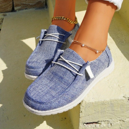 Women's Casual Canvas Shoes, Lightweight Lace Up Outdoor Shoes, Women's Comfortable Low Top Shoes Women's Casual Canvas Shoes, Lightweight Lace Up Outdoor Shoes, Women's Comfortable Low Top Shoes