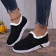 Women's Solid Color Lined Shoes, Slip On Fluffy Warm Flat Non-slip Canvas Shoes, Plush Winter Comfy Shoes Women's Solid Color Lined Shoes, Slip On Fluffy Warm Flat Non-slip Canvas Shoes, Plush Winter Comfy Shoes