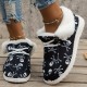 Women's Fluffy Fleece Lined Canvas Shoes, Thermal Slip On Low Top Shoes, Winter Warm Flat Shoes Women's Fluffy Fleece Lined Canvas Shoes, Thermal Slip On Low Top Shoes, Winter Warm Flat Shoes
