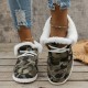 Women's Fluffy Fleece Lined Canvas Shoes, Thermal Slip On Low Top Shoes, Winter Warm Flat Shoes Women's Fluffy Fleece Lined Canvas Shoes, Thermal Slip On Low Top Shoes, Winter Warm Flat Shoes