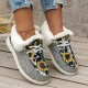 Women's Fluffy Fleece Lined Canvas Shoes, Thermal Slip On Low Top Shoes, Winter Warm Flat Shoes Women's Fluffy Fleece Lined Canvas Shoes, Thermal Slip On Low Top Shoes, Winter Warm Flat Shoes