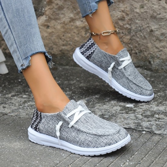 Women's Casual Low Top Canvas Shoes, Lightweight Round Toe Lace Up Sneakers, Comfy Non Slip Walking Shoes Women's Casual Low Top Canvas Shoes, Lightweight Round Toe Lace Up Sneakers, Comfy Non Slip Walking Shoes