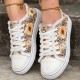 Women's Sunflower Print Canvas Shoes, Casual Lace Up Outdoor Shoes, Lightweight Low Top Walking Shoes Women's Sunflower Print Canvas Shoes, Casual Lace Up Outdoor Shoes, Lightweight Low Top Walking Shoes