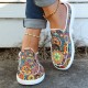 Women's Floral Print Canvas Shoes, Slip-on Round Toe Lightweight Casual Shoes, Women's Comfy Walking Flat Shoes Women's Floral Print Canvas Shoes, Slip-on Round Toe Lightweight Casual Shoes, Women's Comfy Walking Flat Shoes