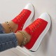 Women's Solid Color Casual Sneakers, Lace Up Platform Soft Sole Sporty Trainers, Breathable Low-top Skate Shoes Women's Solid Color Casual Sneakers, Lace Up Platform Soft Sole Sporty Trainers, Breathable Low-top Skate Shoes