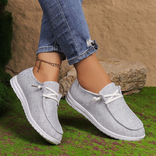 Women's Solid Color Canvas Shoes, Slip On Low-top Round Toe Flat Non-slip Lightweight Shoes, Versatile Comfy Shoes Women's Solid Color Canvas Shoes, Slip On Low-top Round Toe Flat Non-slip Lightweight Shoes, Versatile Comfy Shoes