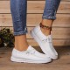Women's Solid Color Canvas Shoes, Slip On Low-top Round Toe Flat Non-slip Lightweight Shoes, Versatile Comfy Shoes Women's Solid Color Canvas Shoes, Slip On Low-top Round Toe Flat Non-slip Lightweight Shoes, Versatile Comfy Shoes