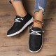 Women's Solid Color Canvas Shoes, Slip On Low-top Round Toe Flat Non-slip Lightweight Shoes, Versatile Comfy Shoes Women's Solid Color Canvas Shoes, Slip On Low-top Round Toe Flat Non-slip Lightweight Shoes, Versatile Comfy Shoes