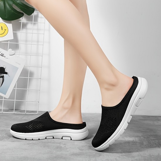 Women's Breathable Mesh Mule Sneakers, Casual Slip On Outdoor Shoes, Lightweight & Comfortable Shoes Women's Breathable Mesh Mule Sneakers, Casual Slip On Outdoor Shoes, Lightweight & Comfortable Shoes
