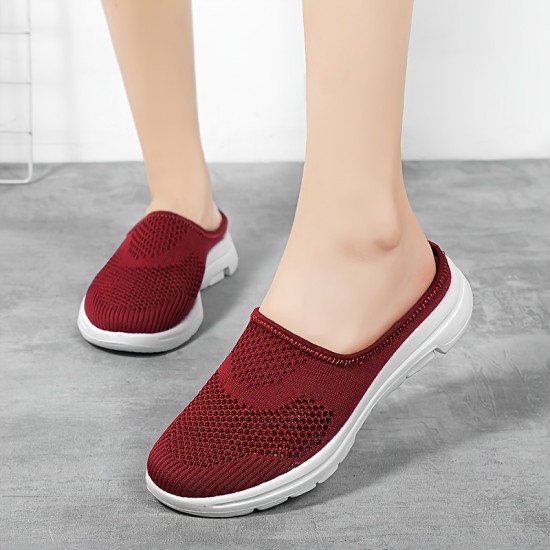 Women's Breathable Mesh Mule Sneakers, Casual Slip On Outdoor Shoes, Lightweight & Comfortable Shoes Women's Breathable Mesh Mule Sneakers, Casual Slip On Outdoor Shoes, Lightweight & Comfortable Shoes
