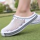 Women's Solid Color Flatform Clogs, Slip On Round Toe Hollow Out Non-slip Outdoor Slides Shoes, Summer Casual Shoes Women's Solid Color Flatform Clogs, Slip On Round Toe Hollow Out Non-slip Outdoor Slides Shoes, Summer Casual Shoes