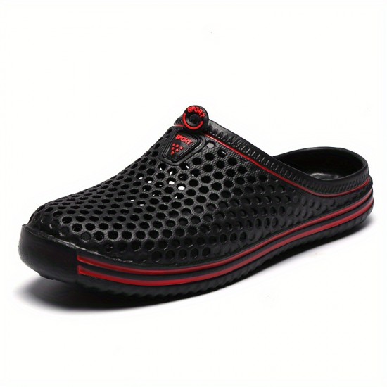 Women's Solid Color Flatform Clogs, Slip On Round Toe Hollow Out Non-slip Outdoor Slides Shoes, Summer Casual Shoes Women's Solid Color Flatform Clogs, Slip On Round Toe Hollow Out Non-slip Outdoor Slides Shoes, Summer Casual Shoes