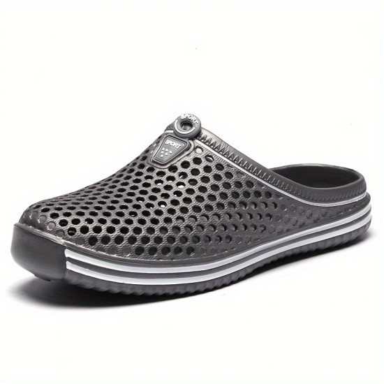 Women's Solid Color Flatform Clogs, Slip On Round Toe Hollow Out Non-slip Outdoor Slides Shoes, Summer Casual Shoes Women's Solid Color Flatform Clogs, Slip On Round Toe Hollow Out Non-slip Outdoor Slides Shoes, Summer Casual Shoes