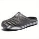 Women's Solid Color Flatform Clogs, Slip On Round Toe Hollow Out Non-slip Outdoor Slides Shoes, Summer Casual Shoes Women's Solid Color Flatform Clogs, Slip On Round Toe Hollow Out Non-slip Outdoor Slides Shoes, Summer Casual Shoes