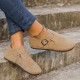 Women's Solid Color Flat Shoes, Round Toe Low-top Non-slip Ankle Buckle Design Shoes, Casual & Comfy Daily Shoes Women's Solid Color Flat Shoes, Round Toe Low-top Non-slip Ankle Buckle Design Shoes, Casual & Comfy Daily Shoes