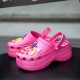 Women's Trendy Platform Clogs, Cute Cartoon Decor Hollow Out Slide Sandals, Fashion Outdoor Beach Garden Shoes Women's Trendy Platform Clogs, Cute Cartoon Decor Hollow Out Slide Sandals, Fashion Outdoor Beach Garden Shoes