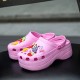 Women's Trendy Platform Clogs, Cute Cartoon Decor Hollow Out Slide Sandals, Fashion Outdoor Beach Garden Shoes Women's Trendy Platform Clogs, Cute Cartoon Decor Hollow Out Slide Sandals, Fashion Outdoor Beach Garden Shoes